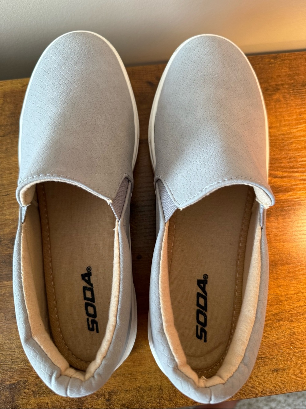 Soda Slip-On Sneakers in Light Gray